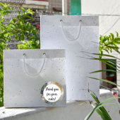 Sticker Rond Or bleu et marbre blanc Merci