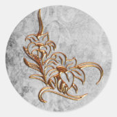 Sticker Rond Or brulé sur Mariage gris antique (Devant)