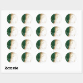 Sticker Rond Or Céleste Soleil Et Lune Étoiles Vert (Feuille)