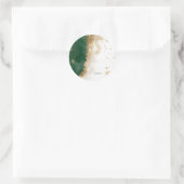 Sticker Rond Or Céleste Soleil Et Lune Étoiles Vert (Sac)