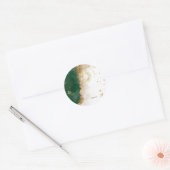 Sticker Rond Or Céleste Soleil Et Lune Étoiles Vert (Enveloppe)
