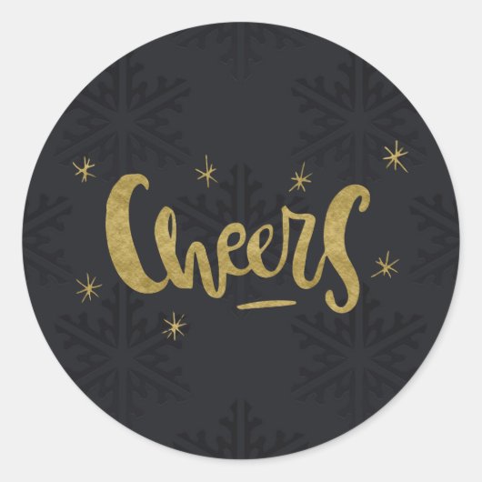 Sticker Rond OR CHEER Vacances modernes hiver Flambeilles noire (Devant)
