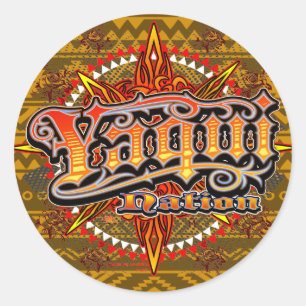 Sticker Rond Or de conception d'autocollant de nation de Yaqui