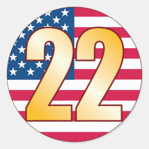 Sticker Rond Or des 22 Etats-Unis