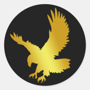STICKER ROND OR EAGLE
