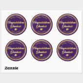 Sticker Rond Or élégant | Purple Grad Classe Casquette de 2023 (Feuille)
