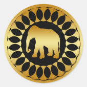 STICKER ROND OR ELEPHANT (Devant)