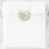 Sticker Rond Or et ivoire Ornat initial Monogramme E (Sac)