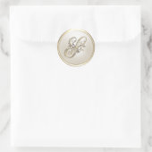 Sticker Rond Or et ivoire Ornate initial Monogramme S (Sac)