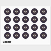 Sticker Rond Or et violet mystique mal oeil Nazar Mati (Feuille)