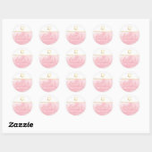 Sticker Rond or étoile bat mitzvah couleur rose chic (Feuille)