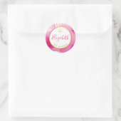 Sticker Rond or étoile bat mitzvah couleur rose foncé (Sac)