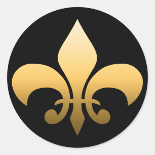 Sticker Rond Or Fleur de Lis
