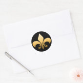 Sticker Rond Or Fleur de Lis (Enveloppe)