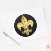 Sticker Rond Or Fleur de lis (Enveloppe)