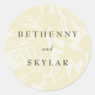 Sticker Rond Or fleurit