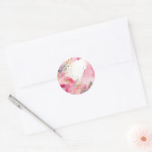 Sticker Rond Or Floral Rose de luxe (Enveloppe)