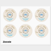 Sticker Rond Or foncé Floral Cancer bossé Zodiac (Feuille)