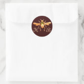 STICKER ROND OR HONEY BEE / BEEKEEPER BEEKEEPER MONOGRAM (Sac)