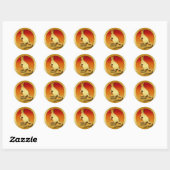 STICKER ROND OR KANGAROO (Feuille)