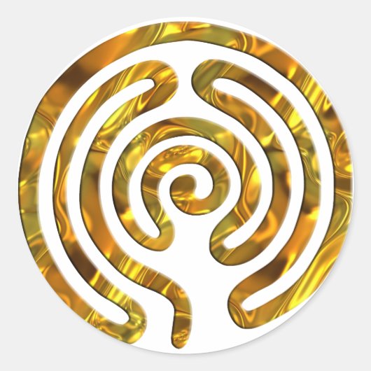 Sticker Rond OR Labyrinthe | faites votre propre arrière - plan (Devant)