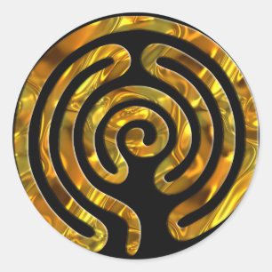 Sticker Rond OR Labyrinthe noir