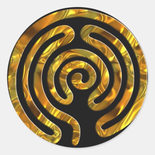 Sticker Rond OR Labyrinthe | noir (Devant)