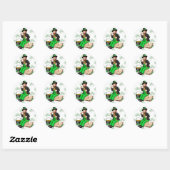 Sticker Rond Or Leprechaun (Feuille)
