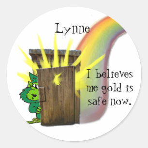 Sticker Rond Or Leprechauns