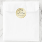 Sticker Rond Or, M. et Mme Mariage (Sac)