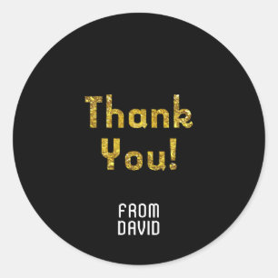 Sticker Rond Or Merci Confetti