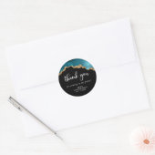 Sticker Rond Or moderne Turquoise Agate Merci Anniversaire (Enveloppe)