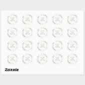 Sticker Rond Or Monogramme Aquarelle Mariage de verdure (Feuille)