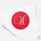 Sticker Rond Or monogramme U (Enveloppe)