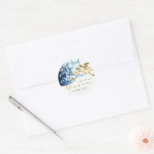 STICKER ROND OR NAVY SOUS-MARIN POISSON DE MER MARIAGE CLASSIQU (Enveloppe)