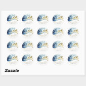 STICKER ROND OR NAVY SOUS-MARIN POISSON MER BABY SHOWER CLASSIQ (Feuille)