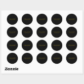Sticker Rond Or & Noir Couleur Professionnel Plain Moderne (Feuille)