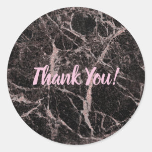 Sticker Rond Or noir et rose Paillettes Marbre Glam Tendance
