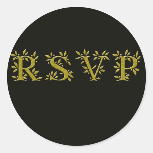 STICKER ROND OR NOIR RSVP (Devant)