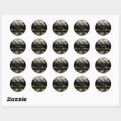 Sticker Rond Or noir Sweet 16 (Feuille)
