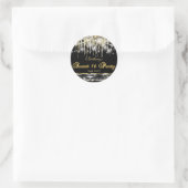 Sticker Rond Or noir Sweet 16 (Sac)