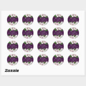 Sticker Rond Or Paré Floral Purple (Feuille)