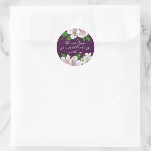 Sticker Rond Or Paré Floral Purple (Sac)