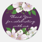 Sticker Rond Or Paré Floral Purple (Devant)