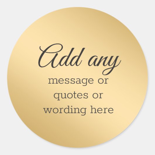 Sticker Rond Or personnalisé élégant simple (Devant)