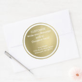 Sticker Rond Or profond brossé - Personnaliser/Modèle (Enveloppe)