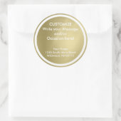 Sticker Rond Or profond brossé - Personnaliser/Modèle (Sac)