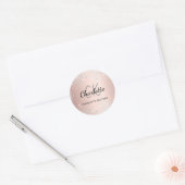 Sticker Rond Or rose argent monogramme nom (Enveloppe)