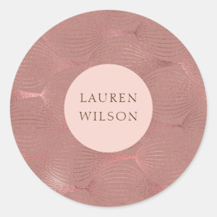 Sticker Rond or rose art déco moderne