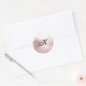 Sticker Rond Or Rose | Sceau d'enveloppe de monogramme noir (Enveloppe)